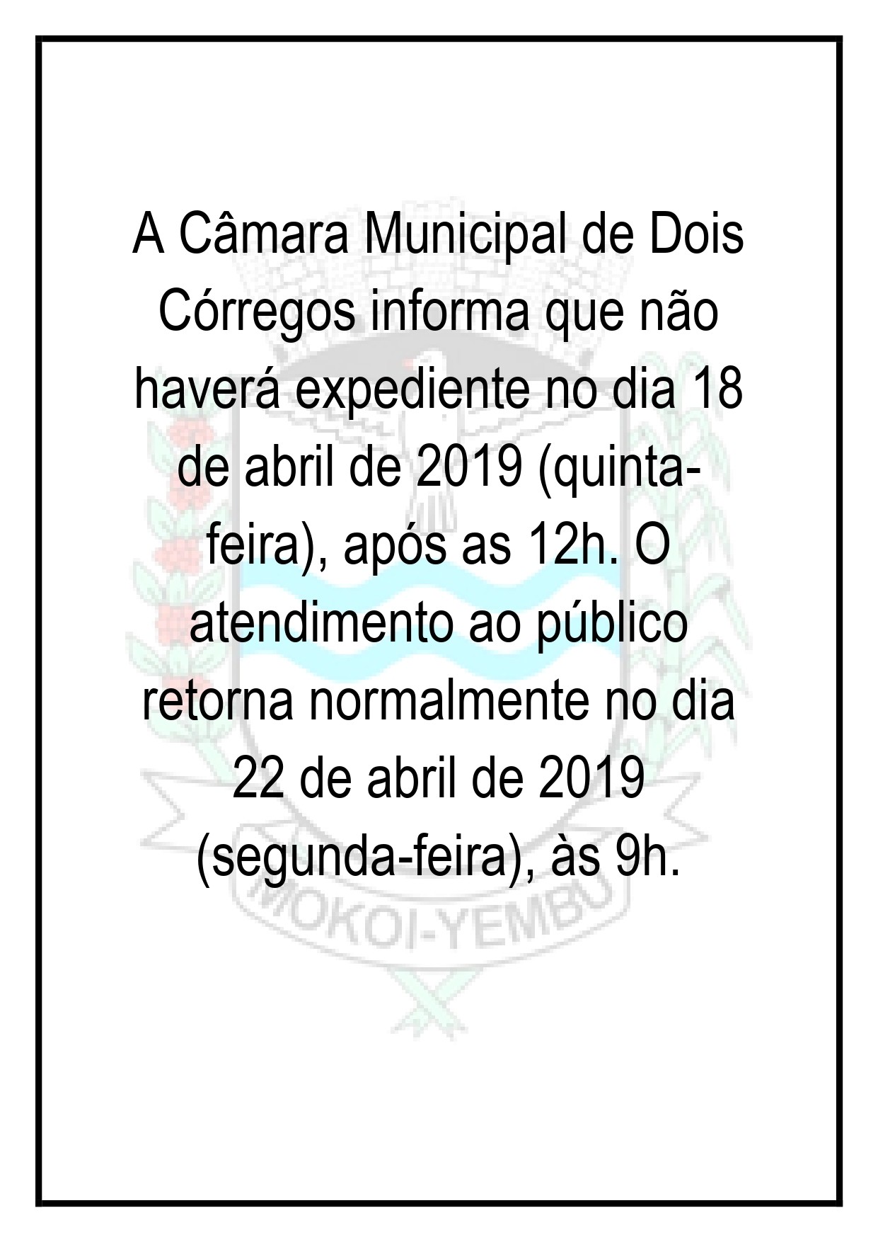 2019417_Aviso_Feriado_Páscoa